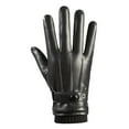 thumbnail image 3 of Guantes de invierno de piel sintética, forro polar grueso y cálido, protección contra el frío a prueba de viento, 3 of 6