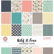 Colorbok Multicolor Wild & Free Designer Paper, 12"x12", 67 lb./100 GSM, 50 Sheets
