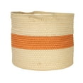 thumbnail image 6 of Household Essentials Round Handwoven Paper Rope Basket with Terracotta Stripe and Handles, Natural, 6 of 8