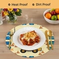 thumbnail image 4 of Yellow Truck Round 15 Inch Placemats Set of 4, Stars Blue Checkered Modern Farmhouse Art HeatResistant Non Slip Place Mats for Dining Table, Wipeable Braided Kitchen Table Mats for Housewarming, 4 of 9