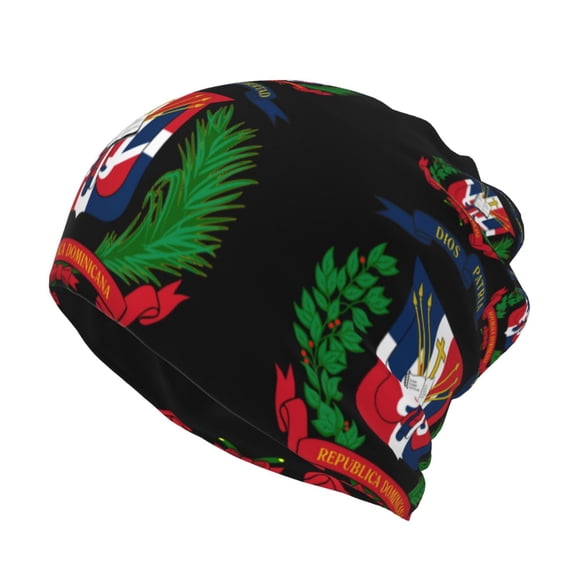 Womens Coat Of Arms Of The Dominican Republic Slouchy Beanie Cap Headwear Hat Turban