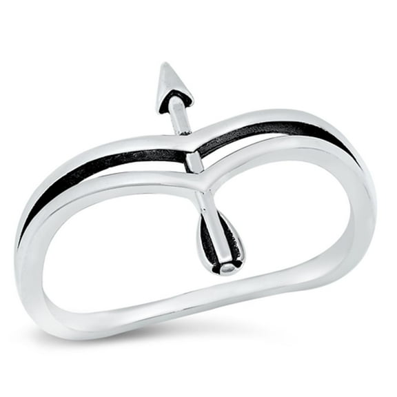 Bow and Arrow Crossbow Ring .925 Sterling Silver Band Jewelry Female Male Unisex Size 9