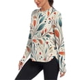 thumbnail image 2 of FORMRS Womens Long Sleeve Shirts UPF 50+ Sun Protection Quick Dry Fishing Hiking Tops, Size S-2XL, Beige Whimsical Leaves, 2 of 8
