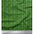thumbnail image 1 of Soimoi Green Rayon Fabric Tendril & Abstract Printed Fabric 1 Yard 56 Inch Wide, 1 of 5