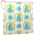 thumbnail image 2 of Polyester Fiber Shower Curtain, Nautical Themed Doodles Shower Curtain, Metal Buckled Eye Waterproof Shower Curtain, Can Be Washed-72x72in, 2 of 8