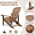 thumbnail image 5 of Royalcraft Adirondack Chairs, Outdoor Weather Resistant Plastic Fire Pit Chairs, 350 LBS Patio Adirondack Chair for Easy Assembly, Teak, 5 of 9