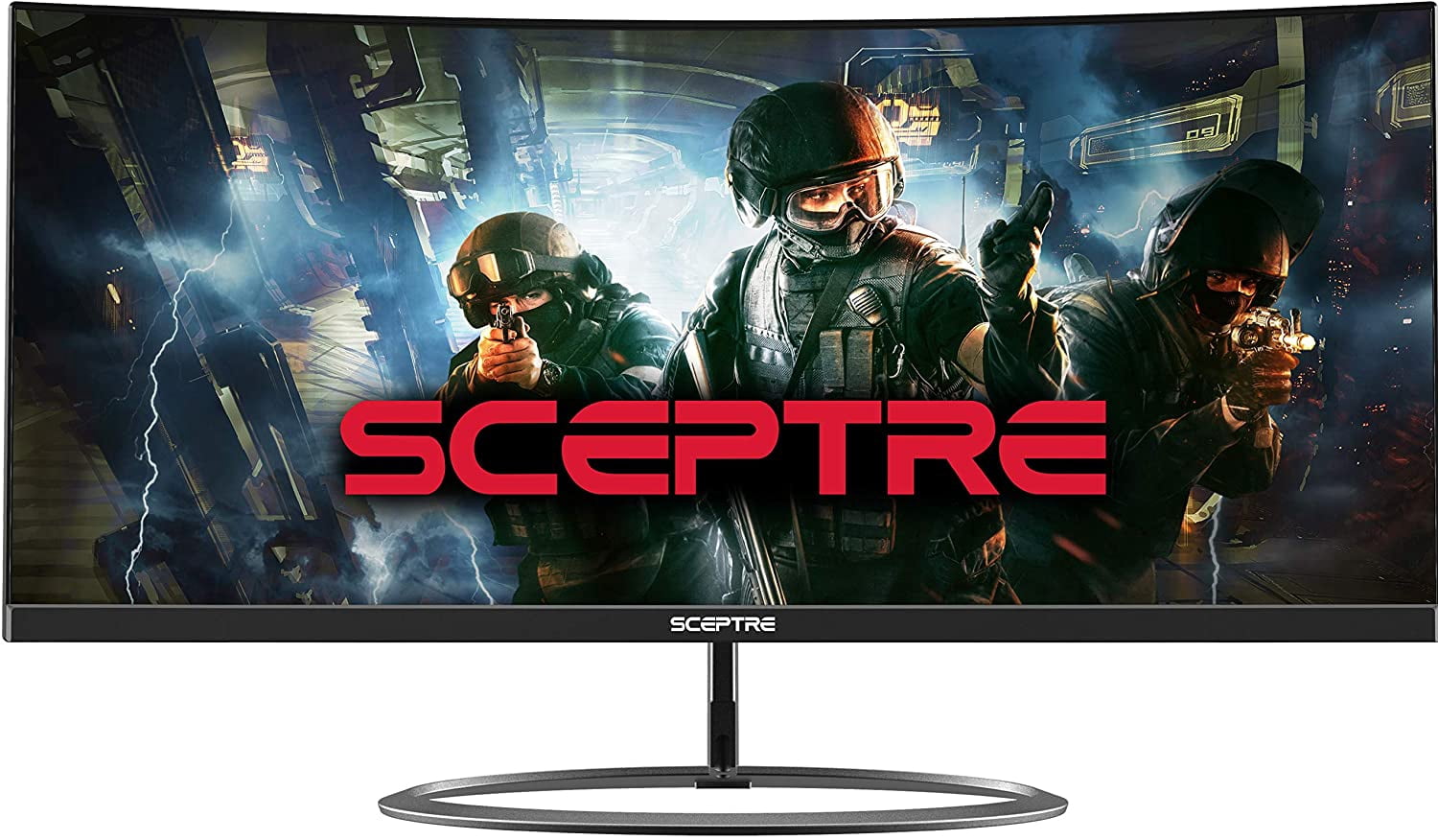 Sceptre Curved 30 21 9 Gaming Led Monitor 2560x1080p Ultrawide Ultra Slim Hdmi Displayport Up To 85hz Mprt 1ms Fps Rts Build In Speakers Machine Black C305w 2560un Walmart Com