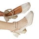 thumbnail image 2 of Zapatos de vestir de boda con punta cuadrada y lazo elegante a la moda para mujer, tacones altos, para fiesta de boda, diario, Beige 38, 2 of 12