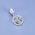 thumbnail image 3 of 925 Sterling Silver Blue Glitter Enamel Compass Dangle Charm Bead for Bracelet Charms Bangle Pendant Jewelry, 3 of 5