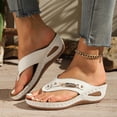 thumbnail image 4 of Tbopshirt Summer Orthopedic Sandals for Women Dressy Wide Width Flip Flops Plantar Fasciitis Feet Sandal with Arch Support Comfortable Open Toe Wedge Orthopedic Thong, 4 of 7