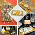 thumbnail image 5 of Efavormart 4 Pack | 14" Gold Lace Print Rectangular Plastic Serving Trays, Decorative Coffee Table Trays, 5 of 11