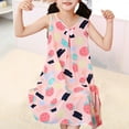 thumbnail image 5 of Odeerbi 1-9Y Toddler Girls Cute Floral Nightdress Soft Princess Nightgown Young Children's Casual Dress Wear Scoop Neck Short Sleeve Flowy Print Princess Dress Baby Clothes Multicolor, 5 of 6