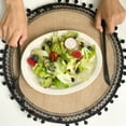 thumbnail image 5 of KYAIGUO Cotton and Linen Woven Placemat 15inch Heat Resistant Table Mat Round Woven Mat, 5 of 7