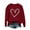 #118 Wine, variant on Felirenzacia Big and Tall Women’s Valentine Pullover Sweet Heart Design Cozy Casual Everyday Top, Wine,S