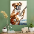 thumbnail image 2 of Boxer Dog Playing Guitar Wall Stretched Canvas Size 8x12 – Boxer Canvas Art for Dog Lovers, Guitar Canvas Wall Decor, 2 of 5