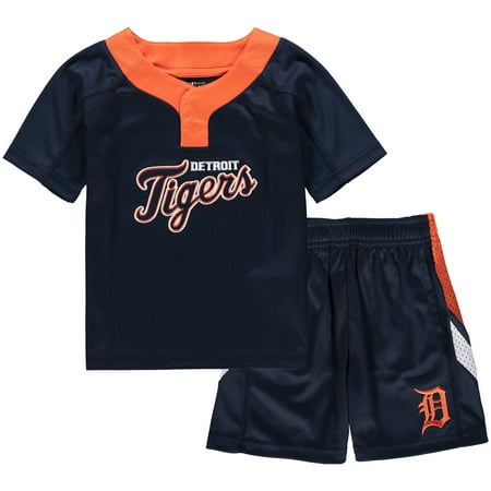 Detroit Tigers Toddler Ground Rules T-Shirt & Shorts Set - Navy/Orange