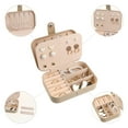 thumbnail image 3 of Unique Bargains Jewelry Box Small PU Leather Jewelry Organizer Case Storage Display Holder Khaki, 3 of 7