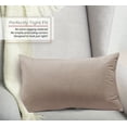 thumbnail image 2 of Nestl Velvet Throw Pillow Covers Solid Rectangle Soft Decorative Pillow Cover for Sofa, 12" x 20", Taupe, Pack of 2, 2 of 8