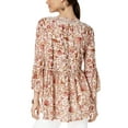 thumbnail image 2 of Style & Co Floral Print Lace Peasant Top Bruleefoliage L, 2 of 2