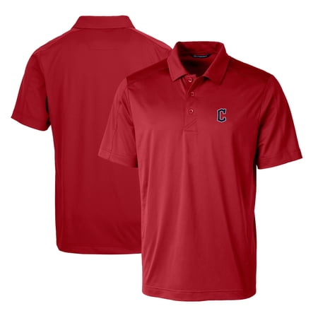 Men s Cutter & Buck Red Cleveland Guardians Logo Prospect Textured Stretch Big & Tall Polo