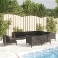 thumbnail image 1 of vidaXL 9 Piece Garden Lounge Set with Cushions Poly Rattan Dark Grey, 1 of 5
