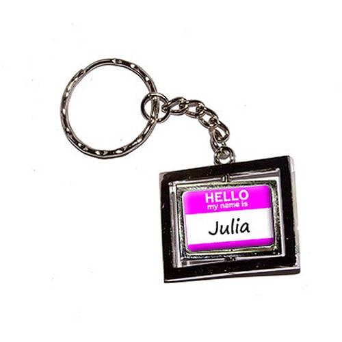 Hello My Name Is Julia New Keychain Ring Hello My Name Is Julia New Keychain Ring