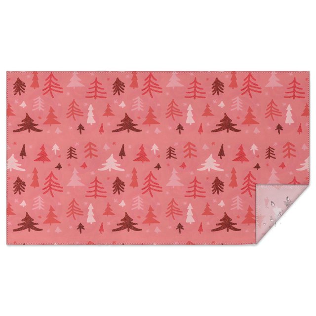Christmas Rectangle Tableclothes Christmas Trees Tableclothes 60x102inch Polyester Washable Foldable and Durable Tablecloth for Kitchen Dining Room Living Room Parties