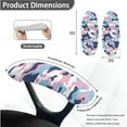thumbnail image 6 of SCRAWLGOD Camouflage Blue Pink Set of 3 Comfy Office Chair Cover with Arm Rest Protector Removable Rotating Chair Covers Anti-Dust Breathable Swivel Chair Slipcover, S, 6 of 7