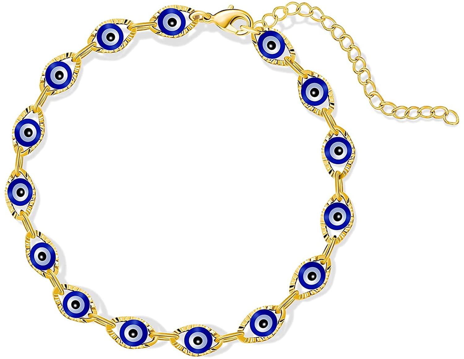 14K Gold Plated Evil Eye Ankle 
