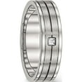 thumbnail image 6 of Stainless Steel Polished With Brushed Center Cz 6mm Grooved Band (Size 6) Made In China sr521-6, 6 of 6