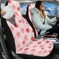 thumbnail image 2 of Uorisanigo Car Seat Covers Front Seats, Coral Velvet Fabric Cute Strawberry Auto Seat Cover Front Set Protectors, Washable Car Seats Cushion Universal Fit for Most Cars SUV Trucks (2 Pieces), 2 of 7
