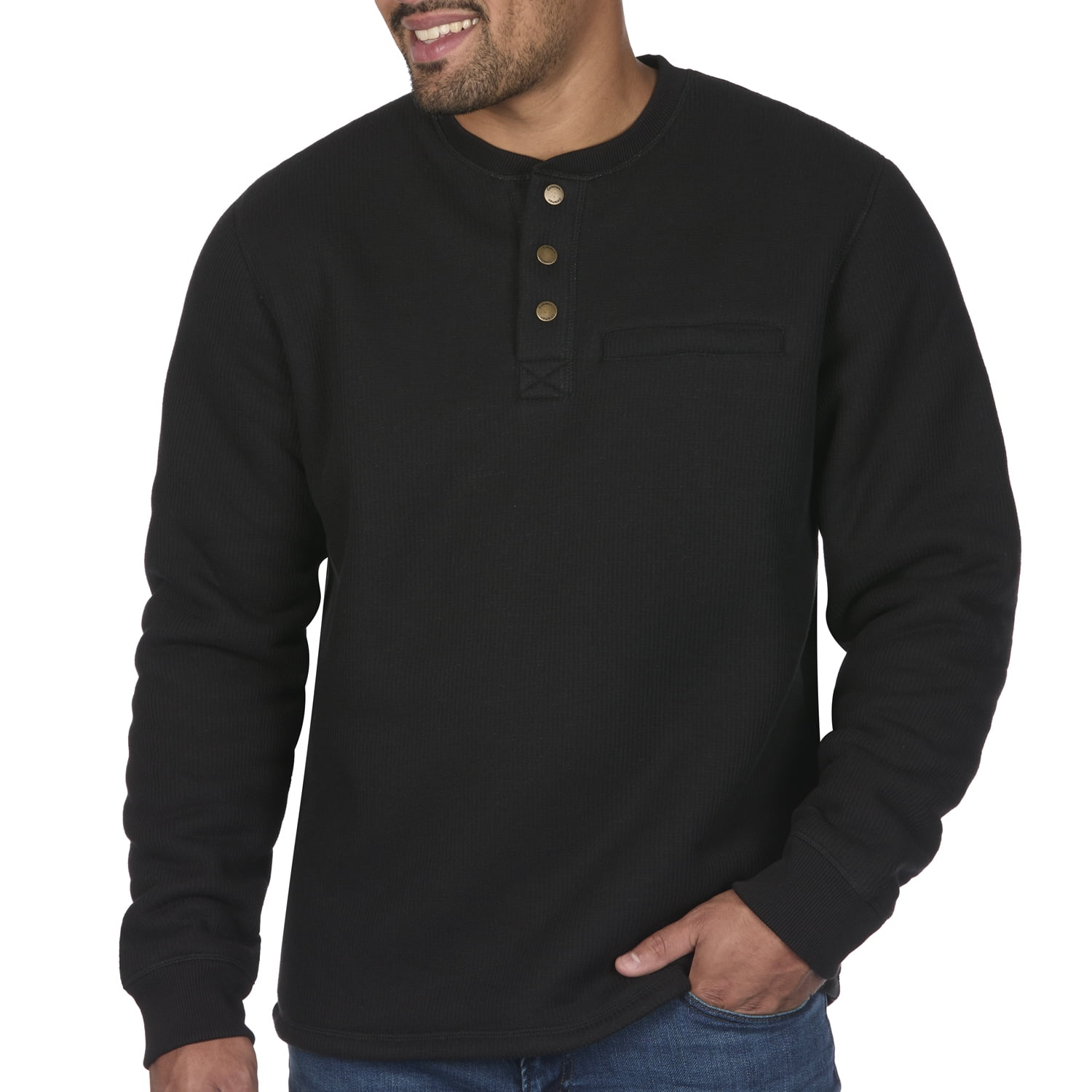 Coleman LongSleeve Sherpa Lined Waffle Henley Shirts For Men