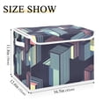 thumbnail image 5 of Yayeee Collapsible Storage Bin with Lid Fabric Closet Decorative Basket with Handles, Cube Stripes, 5 of 7