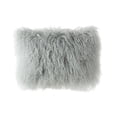 thumbnail image 1 of Light Gray Mongolian Lamb Fur Lumbar With Microgel Feather-Like Insert Pillow, 1 of 1