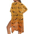 thumbnail image 5 of HELLHERO Polyester Long Kimono Swimsuit Cover Up for Beach Loose Half Sleeve Spiderweb Halloween, 5 of 6