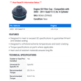 thumbnail image 2 of Engine Oil Filter Cap - Compatible with 2003 - 2011 Saab 9-3 2.0L 4-Cylinder - Motorad, 2 of 2