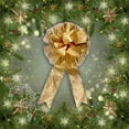 thumbnail image 2 of Christmas Tree Topper Bow 18-inch Glittery Gold Bow with Ribbons Xmas Ornament Holiday Decoration, 2 of 5