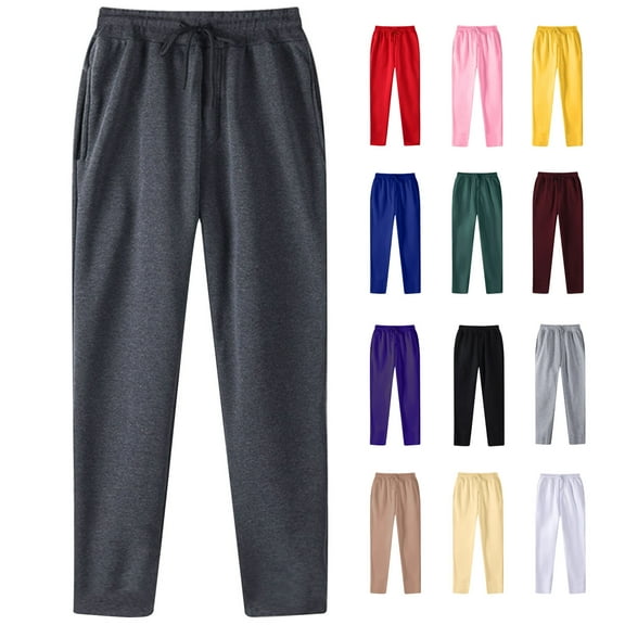 ZKCCNUK Sweatpants for Men Solid Drawstring Casual Elastic Waist Pants with Pockets,Sizes S-3XL
