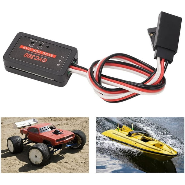 AVEKI Mini RC Gyroscope Set RC Gyro Stabilizer Cooling Min Gyroscope GYC300 Mini Gyroscope for RC Car Boat Black Plastic One Pass Gain Sensitivity Adjustment RC Car Gyroscope Module B0508 Walmart