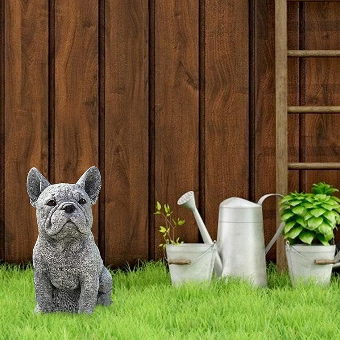 French Bulldog Resin Statue Garden Decor Indoor Outdoor Sculpture