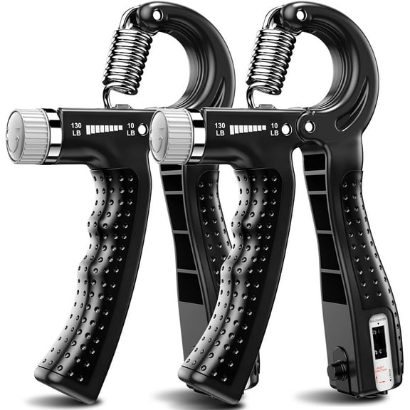 2025 Hand Grip Strengthener 2 Pack Adjustable Resistance 10-130 lbs Forearm Exerciser,Grip Strength Trainer for Muscle Building and Injury Recovery for Athletes