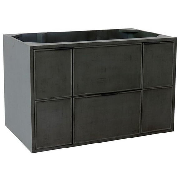 Bellaterra Home 36" Single wall mount vanity in Linen Gray finish - cabinet only
