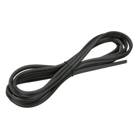 Uxcell 5M/16.4Ft Rubber Window Screen Spline Sealing Strip, 5mm OD Black, 2 in 1 Combine Type