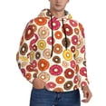 thumbnail image 2 of Uemuo Donut Pattern Men's Hoodie - Casual Pullover Hoodie with Kangaroo Pocket, Stylish Hooded Sweatshirt for Everyday Wear-Small, 2 of 7