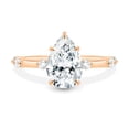 thumbnail image 2 of ESTE ORIGIN 2.00Ct Pear Cut Solitaire Lab-Grown Diamond Engagement Ring – Hidden Halo & Round Side Stones in 18K Rose Gold for Women US 6.5, 2 of 8