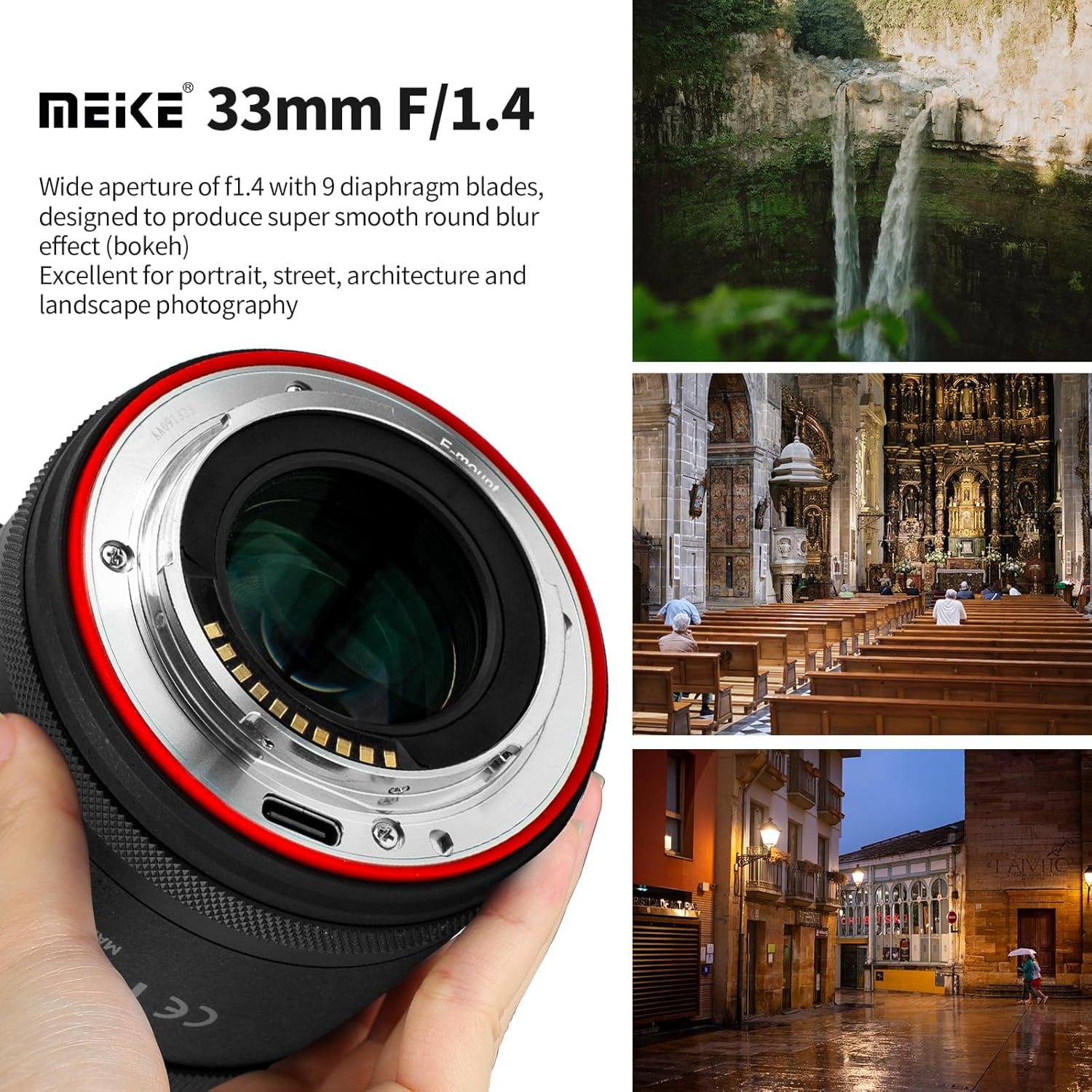 Meike 33mm F1.4 Wide Angle APS-C AF STM Lens Auto Focus Fixed