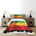 thumbnail image 4 of Ambesonne Rasta Quilted Bedspread Set 2 Pcs, Reggae Music Singer, Twin Size, Orange Yellow, 4 of 5