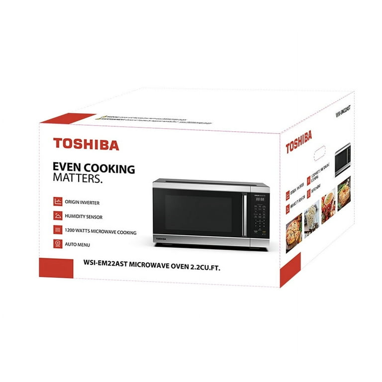Toshiba 2.2 cu. ft. Countertop Microwave Oven, 1200 Watts, Stainless Steel Toshiba 2.2 cu. ft. Countertop Microwave Oven, 1200 Watts, Stainless Steel