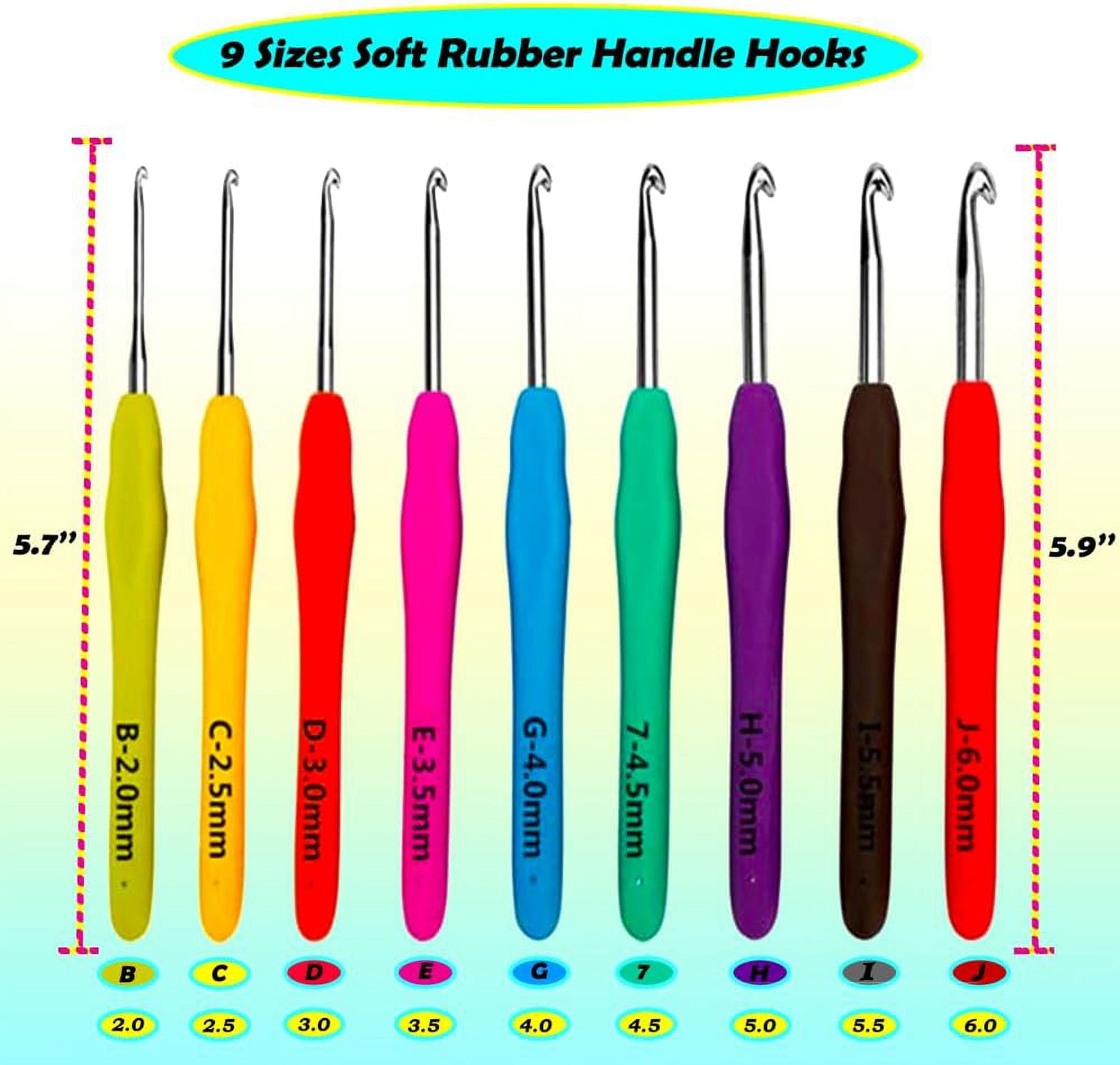 Yarniss Ergonomic Crochet Hooks Set, 9 Sizes Crochet Hooks with Case 2.0mm~6.0mm