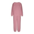thumbnail image 4 of Aofany Sweatsuits for Women 2 Piece Fashion Solid Color Set Casual Crew-Neck Pullover Sweatshirts and Sweatpants Outfits, Gift for Women, 4 of 6